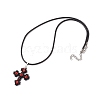 2Pcs 2 Colors Handmade Glass Seed Beads and Glass Pearl Round Pendants Necklaces NJEW-MZ00058-6