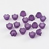 Purple Transparent Frosted Tulip Flower Acrylic Bead Caps X-PL543-7-2
