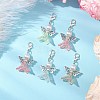 5Pcs Angel Glass Pearl & Acrylic Pendant Decorations HJEW-JM02675-01-2