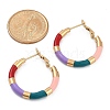 PVD Vacuum Plating 201 Stainless Steel Enamel Hoop Earrings for Women EJEW-B016-33E-5