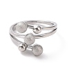 304 Stainless Steel Round Ball Finger Ring for Women RJEW-D120-13P-2