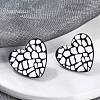 Heart Acrylic Printed Stud Earrings for Women EJEW-G418-01F-2