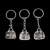 Natural Quartz Crystal Bag Pendant Keychain G-Z033-16P-07-1