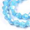 Opaque Solid Color Electroplate Glass Beads Strands EGLA-A039-P6mm-B12-2