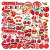 50Pcs Cherry PVC Adhesive Waterproof Stickers Self-Adhesive Stickers PW-WGF9328-01-1