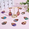 16Pcs 8 Styles Transparent Resin & Walnut Wood Pendants RESI-SZ0001-78-4