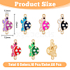 HOBBIESAY 60Pcs 6 Colors Alloy Enamel Connector Charms ENAM-HY0001-26-2