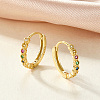 925 Sterling Silver Micro Pave Colorful Cubic Zirconia Hoop Earrings IY5335-1-2