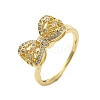 Rack Plating Brass Micro Pave Cubic Zirconia Finger Ring RJEW-C072-33D-G-1