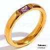 304 Stainless Steel Pave Cubic Zirconia Finger Rings FS-WG61B2A-04-1