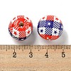 Printed Wood European Beads WOOD-G022-07B-3