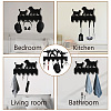 Black Wood & Iron Wall Mounted Hook Hangers DIY-WH0601-010-7