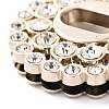 Flat Round Zinc Alloy with Rhinestones Bag Twist Lock Clasps PALLOY-A068-03P-4