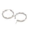 304 Stainless Steel Twist Ring Hoop Earrings for Women EJEW-U022-14P-2