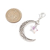 Alloy Moon & Glass Pendant Decorations HJEW-JM02689-06-3