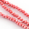 Electroplate Glass Faceted Rondelle Bead Strands X-EGLA-Q053-8mm-01-1