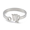 Non-Tarnish Constellations 304 Stainless Steel Open Cuff Ring for Women RJEW-L122-001P-09-2