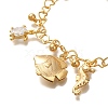 Marine Organism Brass Charm Bracelets for Women Girl BJEW-L696-001G-2