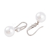 Rack Plating Brass Cubic Zirconia ABS Pearl Earring Hooks EJEW-S219-16P-05-2
