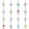 16Pcs 16 Colors Angel Acylic Pendant Decoration HJEW-JM02629-02-1