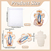 1 Bag Printed Religion Plywood Big Pendants WOOD-UN0001-33A-2