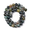 Natural Moss Agate Beads Strands G-F453-8mm-7