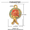 304 Stainless Steel with Enamel Pendants SA-OY001-78G-2
