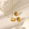 Fashion Oval 304 Stainless Steel Stud Earrings & Pendant Necklaces Sets for Women BL8928-1-1