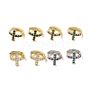 Cross Brass Stud Earrings EJEW-R162-02G-1