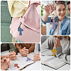 36Pcs 12 Styles Unfinished Wood Cross Keychain DIY-GL0006-34-7