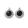 Synthetic Blue Goldstone Half Round Charms STAS-L022-399P-02-1