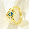 Brass Enamel Adjustable Rings for Women RJEW-S399-15G-2