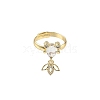 Brass Micro Pave Cubic Zirconia Adjustable Finger Rings for Women RJEW-K307-01G-22-1