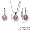 Brass Rhinestones Flat Round Jewelry Set VN0716-3-1