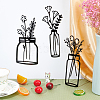 CREATCABIN 1Set 3D Flowerpot Acrylic Mirrors Wall Stickers DIY-CN0001-84-5