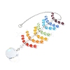 Faceted Round Glass Pendants Decoration HJEW-TA00023-5