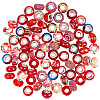90Pcs 15 Styles Red Series Transparent Resin European Beads RPDL-SP0001-06-1