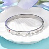 Eye 304 Stainless Steel Rhinestone Bangles for Women BJEW-Z092-09P-3