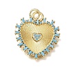 Brass Micro Pave Cubic Zirconia Pendants CU-CBAEEA8-13B-G-1