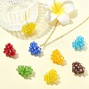 7Pcs 7 Colors Handmade Copper Wired Glass Beaded Heart Pendants PALLOY-CJ00101-6