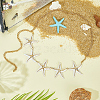 Bohemian Alloy White Enamel with Iron Starfish Link Belly Body Chains for Women AJEW-WH20006-348-3
