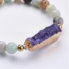 Natural Amazonite Stretch Bracelets BJEW-JB03163-3