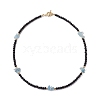 Natural Black Onyx Necklace NJEW-JN04892-4