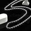 Brass Rope Chain Necklaces for Men Women NJEW-G160-09P-5