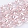 Electroplate Glass Beads Strands EGLA-D015-15x10mm-23-3