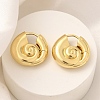 Rack Plating Spiral Shell Brass Hoop Earrings EJEW-H143-22G-1