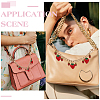 2Pcs Alloy Enamel Red Strawberry Charm Aluminum Bag Decorative Chains HJEW-UN00101-5