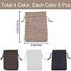 Beebeecraft 4 Colors Polyester Imitation Burlap Packing Pouches Drawstring Bags ABAG-BBC0001-04A-2