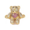 Brass Micro Pave Cubic Zirconia Connector Charms ZIRC-P107-01G-2