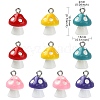 10Pcs 5 Colors Opaque Resin Pendants RESI-YW0001-50-3